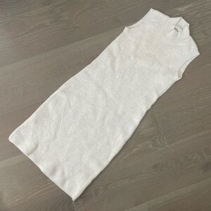 Babaton Aritzia Cream Ribbed Knit Sweater Dress